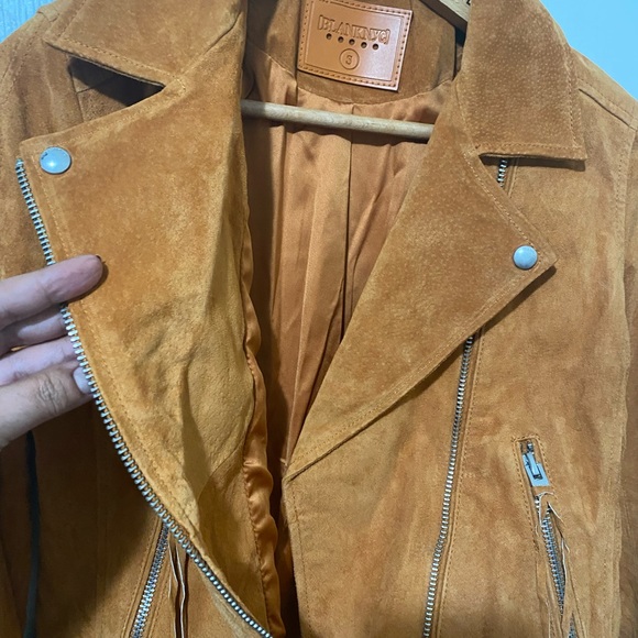 BLANK NYC moto jacket suede buttercup w/fringe NEW Small - Picture 9 of 10